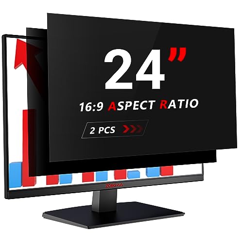 ZOEGAA [2 Stück Blickschutzfilter 24 Zoll Monitor 16:9 für 24" Monitor,Anti Blaulicht Blickschutzfolie Bildschirm 24 zoll und Abnehmbarer Bildschirm Sichtschutzfolie Bildschirm Sichtschutz von ZOEGAA