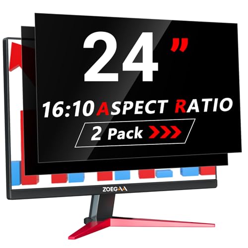 ZOEGAA 2 Stück Blickschutzfilter 24 zoll 16 10 Entwickelt und Produziert Fabrik, Abnehmbar Sichtschutz 24 Zoll Monitor&Anti-Blaulicht Blickschutzfilter für HP Dell Acer Asus Samsung Lenovo von ZOEGAA