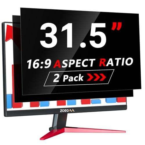 ZOEGAA 2 Stück Blickschutzfolie 31.5 Zoll Monitor 16:9 Entwickelt und Produziert Fabrik,Abnehmbar und Anti-Blaulicht Blickschutzfilter 31.5 Zoll Monitor für HP Dell Acer Asus Samsung Lenovo von ZOEGAA