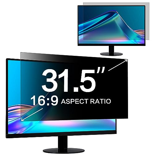 ZOEGAA Blickschutzfilter 31.5 Zoll Monitor Seitenverhältnis 16:9,Anti Blaulicht Blickschutzfolie und Abnehmbarer Sichtschutzfolie Sichtschutz Sichtschutzfilter für HP/Dell/Acer/Samsung/Lenovo/Toshiba von ZOEGAA