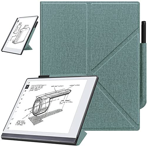 ZOENHWA Hülle für Remarkable 2 10.3" (2020 veröffentlichtes) – mit stabilem Klappständer und Stifttasche, Remarkable 2 10.3 Zoll Digital Paper Tablet Cover, (Nicht für Remarkable 1)-hellgrün von ZOENHWA