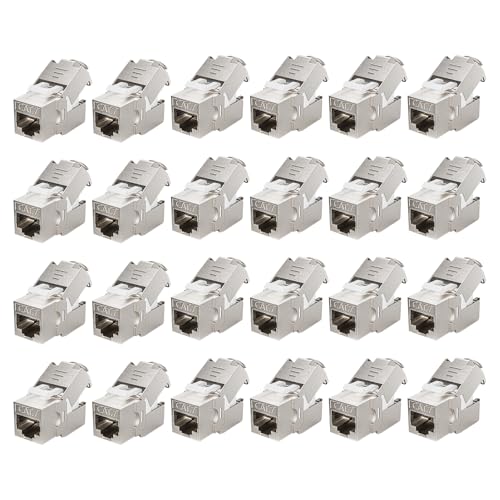 ZOERAX RJ45 Keystone-Buchse Cat7/Cat6A, 12 Stück, geschirmt, 10 Gbit/s, werkzeuglos, für S/FTP Ethernet-Kabel (Cat 7, 24) von ZOERAX