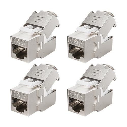 ZOERAX RJ45 Keystone-Buchse Cat7/Cat6A, 12 Stück, geschirmt, 10 Gbit/s, werkzeuglos, für S/FTP Ethernet-Kabel (Cat 7, 4) von ZOERAX