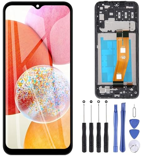ZOETEC Bildschirmersatz für Samsung Galaxy A14 4G SM-A145R, LCD-Display, Touchscreen, Digitizer, komplette Montage mit Rahmen, Reparaturwerkzeug-Set ZOETEC Bildschirmersatz für Samsung Galaxy A14 4G SM-A145R, LCD-Display, Touchscreen, Digitizer, komplette Montage mit Rahmen, Reparaturwerkzeug-Set von ZOETEC