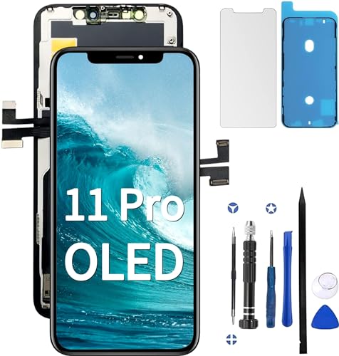ZOETEC Bildschirm Ersatz für iPhone 11 Pro 5,8 Zoll (Modell A2160, A2217, A2215) OLED und Touch Panel Assembly Part with Touch Screen Complete Repair Kit Waterproof Adhesive von ZOETEC