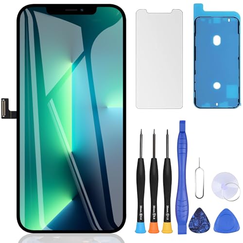 ZOETEC Bildschirm Ersatz für iPhone 13 Pro LCD Display Full HD 3D Touch Digitizer Montage mit Reparatur-Werkzeug-Kit, wasserdicht Kleber, gehärtetes Glas von ZOETEC