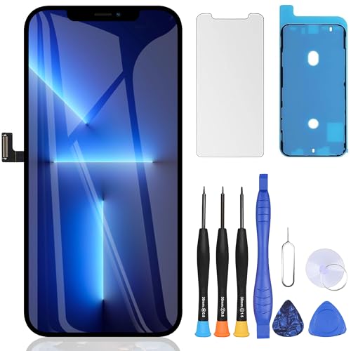 ZOETEC Bildschirm-Ersatz für iPhone 13 Pro Max 6,7 Zoll LCD Full HD Retina Display COF Touchscreen Digitizer Rahmen Montage mit Reparaturwerkzeug-Kits, wasserdichter Klebstoff, gehärtetes Glas von ZOETEC