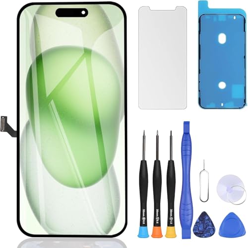 ZOETEC Bildschirm-Ersatz für iPhone 15 Plus LCD 6,7 Zoll Full HD Retina Display COF Touchscreen Digitizer Rahmen Montage mit Reparaturwerkzeug-Kits, wasserdichter Klebstoff, gehärtetes Glas ZOETEC Bildschirm-Ersatz für iPhone 15 Plus LCD 6,7 Zoll Full HD Retina Display COF Touchscreen Digitizer Rahmen Montage mit Reparaturwerkzeug-Kits, wasserdichter Klebstoff, gehärtetes Glas von ZOETEC