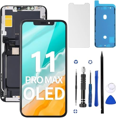 ZOETEC Ersatzbildschirm für iPhone 11 Pro Max, OLED (kein LCD), 6,5-Zoll-Touch-Display, Digitizer-Baugruppe mit Displayschutzfolie, Reparaturwerkzeug von ZOETEC