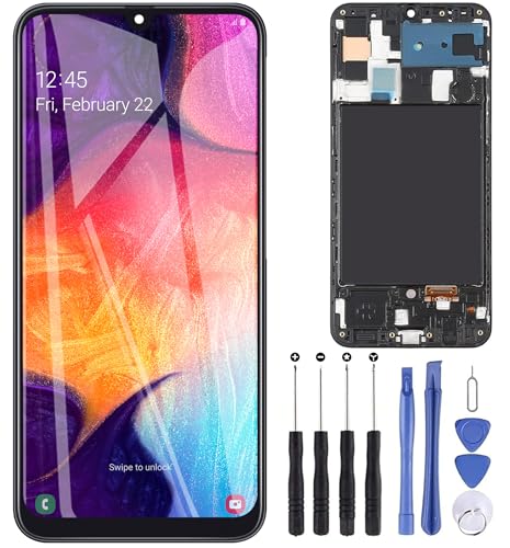 ZOETEC OLED Bildschirm Ersatz für Samsung Galaxy A50 SM-A505 6,4 Zoll LCD-Display, Bildschirm-Digitizer, komplette Montage mit Rahmen-Reparatur-Werkzeug-Set von ZOETEC