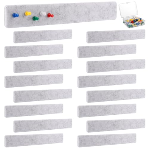 ZOFUN 24 Stück Pinnwand Bar Streifen Korkplatte Filz Pinnwand Selbstklebend mit 100 Pinnnadeln, Filzboard Memotafeln für Foto Hängen, Zeitpläne,Bulletin Tafeln Heimdekoration Wanddeko für Notizen Büro von ZOFUN