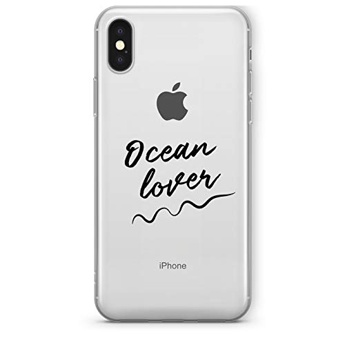 ZOKKO Schutzhülle für iPhone X/XS Ocean Lover – weich, transparent, Schwarze Tinte von ZOKKO