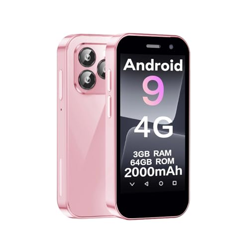 ZOKOE Mini Handy Smartphone für Kinder 3-Zoll-Bildschirm 2000 mAh 3GB RAM 64GB ROM 2.0+5.0MP Gesicht entsperren 4G kein Vertrag Telefon (rosa,3GB+64GB) von ZOKOE