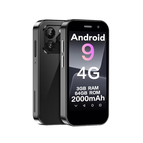 ZOKOE Mini Handy Smartphone für Kinder 3-Zoll-Bildschirm 2000 mAh 3GB RAM 64GB ROM 2.0+5.0MP Gesicht entsperren 4G kein Vertrag Telefon(Schwarz) von ZOKOE