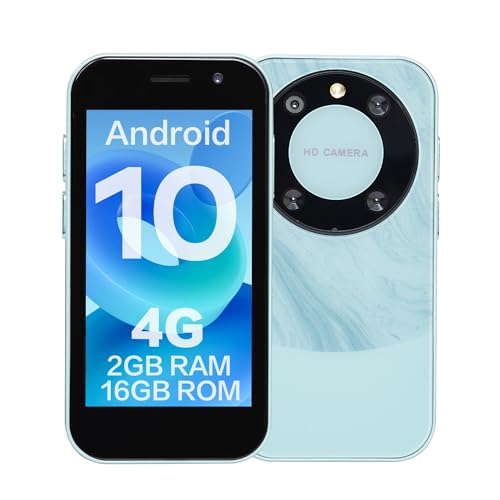 ZOKOE P60pro Mini Handy Smartphone für Kinder 3-Zoll-Bildschirm 2000 mAh 2GB RAM 16GB ROM 2.0+5.0MP Gesicht entsperren 4G kein Vertrag Telefon(Green) von ZOKOE