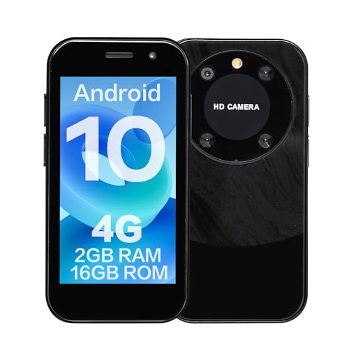 ZOKOE P60pro Mini Handy Smartphone für Kinder 3-Zoll-Bildschirm 2000 mAh 2GB RAM 16GB ROM 2.0+5.0MP Gesicht entsperren 4G kein Vertrag Telefon (Black) von ZOKOE
