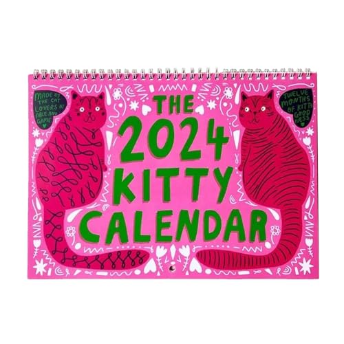 Lustig Katzenkalender 2024 Wandkalender 2024 Kätzchen Abstrakte Malerei Wand Deko Art Kalender Monatsplaner 2024 Katzenliebhaber Kalender Geschenk von ZONEWD