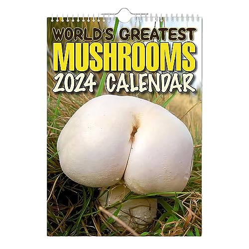 Lustig Pilze Kalender 2024 Hinternform World's Greatest Mushrooms Wandkalender 2024 Geschenke Für Familie Und Freunde von ZONEWD