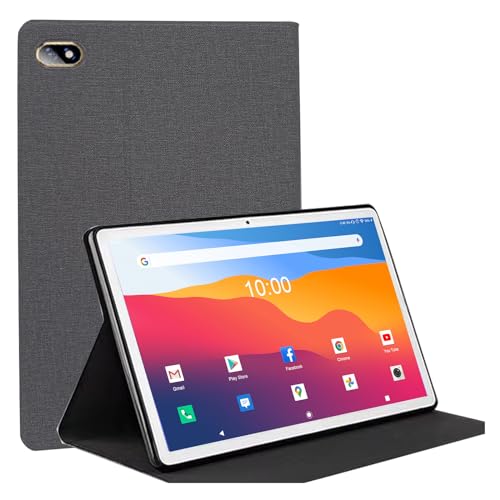 ZONKO Tablet hülle 10 Zoll Lederhülle für K110 10.1'' Touch Tablet Leicht, Stoßfest Schutzhülle aus Leder (Grau) von ZONKO