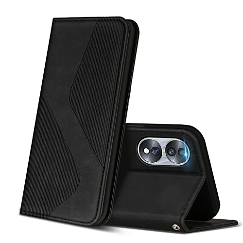 ZONNAVI Hülle für Honor 70, PU Leder Handyhülle mit Kartenfächer und Standfunktion, Lederhülle Flip Wallet Case Schutzhülle für Honor 70 (Schwarz) von ZONNAVI