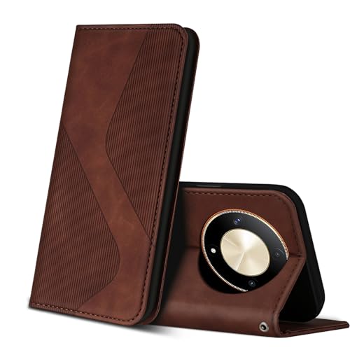 ZONNAVI Hülle für Honor Magic 6 Lite 5G, PU Leder Handyhülle mit Kartenfächer und Standfunktion, Lederhülle Flip Wallet Case Schutzhülle für Honor Magic 6 Lite 5G (Braun) von ZONNAVI