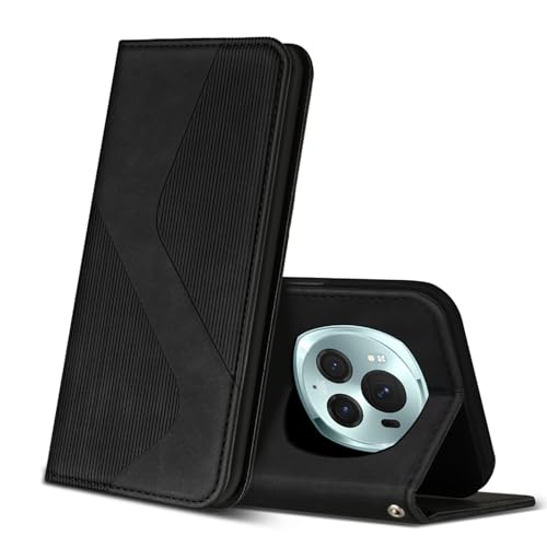ZONNAVI Hülle für Honor Magic 6 Pro 5G, PU Leder Handyhülle mit Kartenfächer und Standfunktion, Lederhülle Flip Wallet Case Schutzhülle für Honor Magic 6 Pro 5G (Schwarz) von ZONNAVI