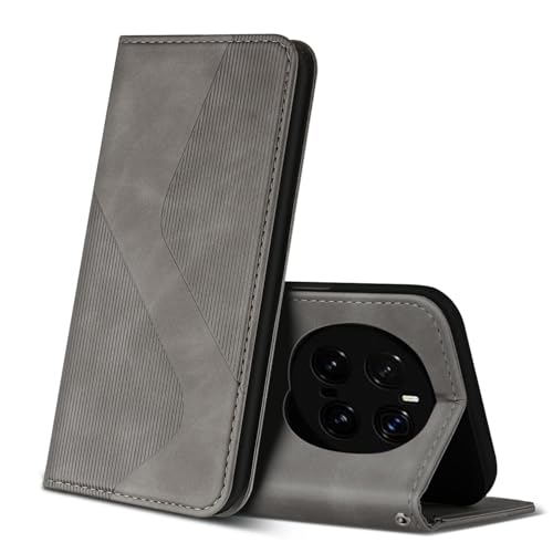 ZONNAVI Hülle für Honor Magic 7 Pro 5G, PU Leder Handyhülle mit Kartenfächer und Standfunktion, Lederhülle Flip Wallet Case Schutzhülle für Honor Magic 7 Pro 5G (Grau) von ZONNAVI