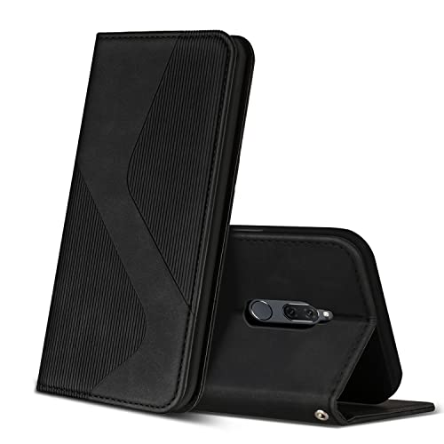 ZONNAVI Hülle für Huawei Mate 10 Lite, PU Leder Handyhülle mit Kartenfächer und Standfunktion, Lederhülle Flip Wallet Case Schutzhülle für Huawei Mate 10 Lite (Schwarz) von ZONNAVI