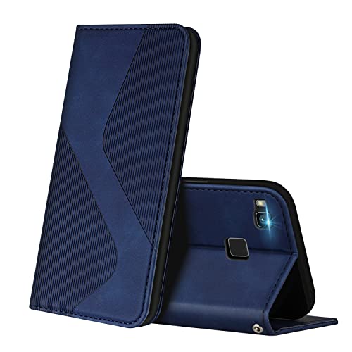 ZONNAVI Hülle für Huawei P9 Lite, PU Leder Handyhülle mit Kartenfächer und Standfunktion, Lederhülle Flip Wallet Case Schutzhülle für Huawei P9 Lite (Blau) von ZONNAVI