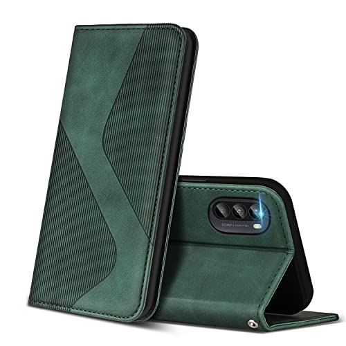ZONNAVI Hülle für Moto G52, PU Leder Handyhülle mit Kartenfächer und Standfunktion, Lederhülle Flip Wallet Case Schutzhülle für Motorola Moto G52 (Grün) von ZONNAVI
