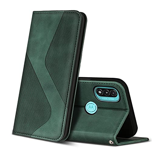 ZONNAVI Hülle für Motorola Moto E20 / E30 / E40, PU Leder Handyhülle mit Kartenfächer und Standfunktion, Lederhülle Flip Wallet Case Schutzhülle für Motorola Moto E20 / E30 / E40 (Grün) von ZONNAVI