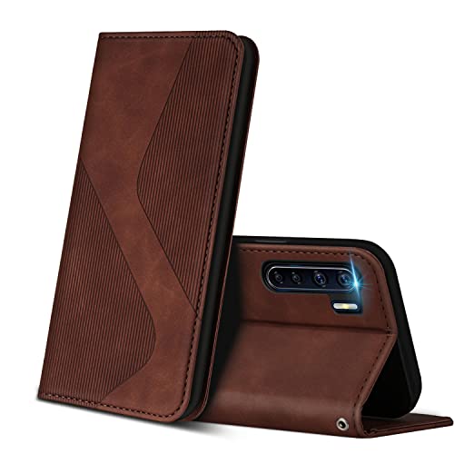 ZONNAVI Hülle für Oppo A91, PU Leder Handyhülle mit Kartenfächer und Standfunktion, Lederhülle Flip Wallet Case Schutzhülle für Oppo A91 (Braun) von ZONNAVI