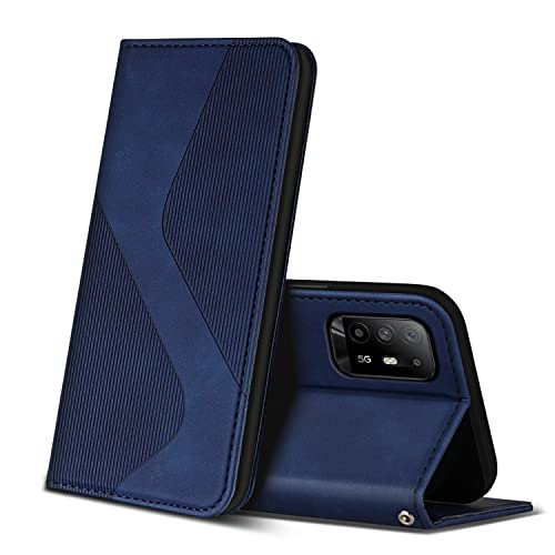 ZONNAVI Hülle für Oppo A94 5G, PU Leder Handyhülle mit Kartenfächer und Standfunktion, Lederhülle Flip Wallet Case Schutzhülle für Oppo A94 5G (Blau) von ZONNAVI