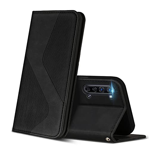 ZONNAVI Hülle für Oppo Find X2 Lite, PU Leder Handyhülle mit Kartenfächer und Standfunktion, Lederhülle Flip Wallet Case Schutzhülle für Oppo Find X2 Lite (Schwarz) von ZONNAVI