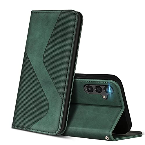 ZONNAVI Hülle für Samsung Galaxy A14 4G/5G, PU Leder Handyhülle mit Kartenfächer und Standfunktion, Lederhülle Flip Wallet Case Schutzhülle für Samsung A14 4G/5G (Grün) von ZONNAVI
