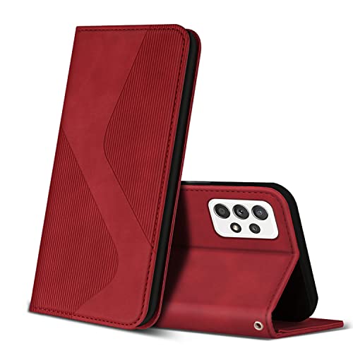 ZONNAVI Hülle für Samsung Galaxy A72 5G / 4G, PU Leder Handyhülle mit Kartenfächer und Standfunktion, Lederhülle Flip Wallet Case Schutzhülle für Samsung Galaxy A72 5G / 4G (Rot) von ZONNAVI