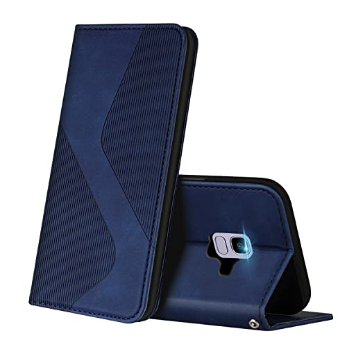 ZONNAVI Hülle für Samsung Galaxy J6 2018, PU Leder Handyhülle mit Kartenfächer und Standfunktion, Lederhülle Flip Wallet Case Schutzhülle für Samsung J6 2018 (Blau) von ZONNAVI