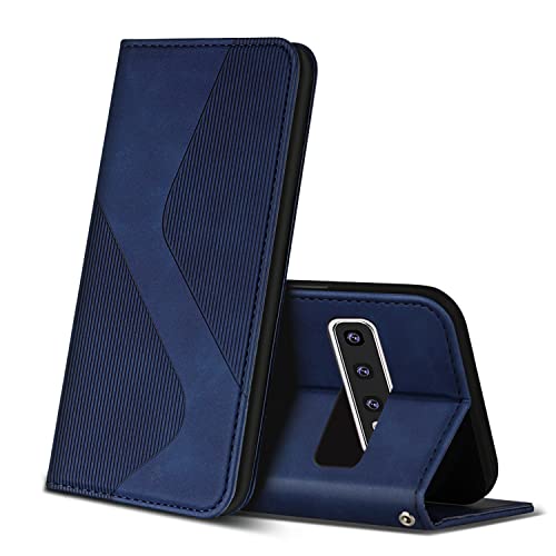 ZONNAVI Hülle für Samsung Galaxy S10 Plus, PU Leder Handyhülle mit Kartenfächer und Standfunktion, Lederhülle Flip Wallet Case Schutzhülle für Samsung Galaxy S10 Plus (Blau) von ZONNAVI