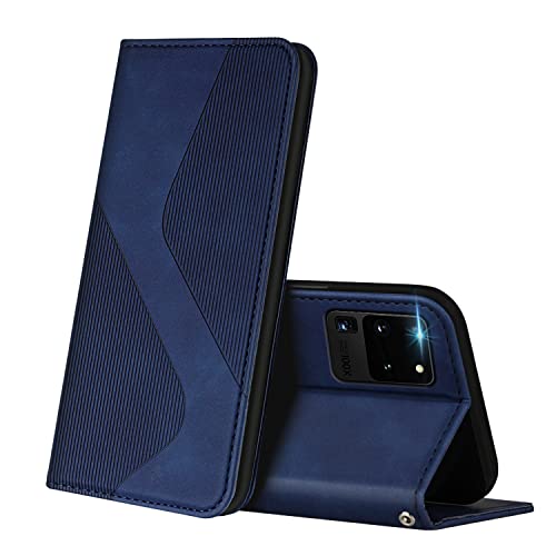 ZONNAVI Hülle für Samsung Galaxy S20 Ultra, PU Leder Handyhülle mit Kartenfächer und Standfunktion, Lederhülle Flip Wallet Case Schutzhülle für Samsung Galaxy S20 Ultra (Blau) von ZONNAVI