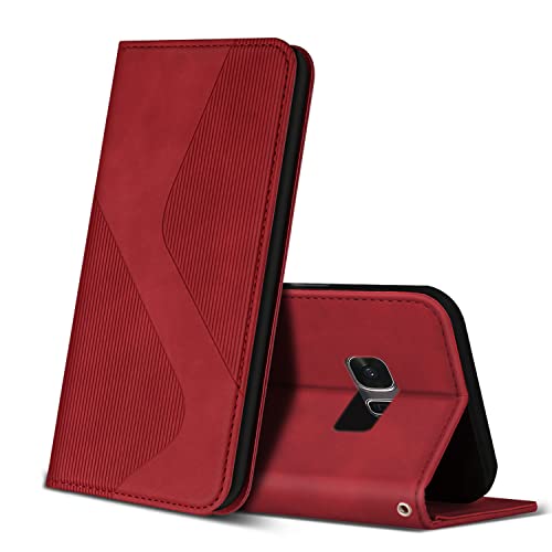ZONNAVI Hülle für Samsung Galaxy S7, PU Leder Handyhülle mit Kartenfächer und Standfunktion, Lederhülle Flip Wallet Case Schutzhülle für Samsung Galaxy S7 (Rot) von ZONNAVI