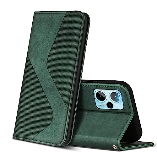 ZONNAVI Hülle für Xiaomi Poco F5 5G, PU Leder Handyhülle mit Kartenfächer und Standfunktion, Lederhülle Flip Wallet Case Schutzhülle für Poco F5 5G (Grün) von ZONNAVI