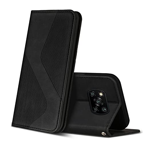 ZONNAVI Hülle für Xiaomi Poco X3 Pro/Poco X3 NFC/Poco X3, PU Leder Handyhülle mit Kartenfächer, Flip Wallet Case Schutzhülle für Xiaomi Poco X3 Pro/Poco X3 NFC/Poco X3 (Schwarz) von ZONNAVI