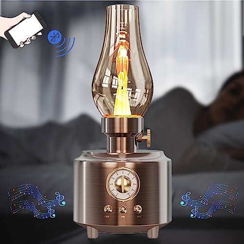 ZONSUSE Retro Kerosin Bluetooth Lautsprecher mit LED Licht,Bluetooth Box mit Nachtlicht,Tragbar Musikbox Bluetooth, Speaker Bluetooth,Kraftvoller Bass Hohe Lautstärke Bluetooth 5.0 (Metallmuster B) von ZONSUSE