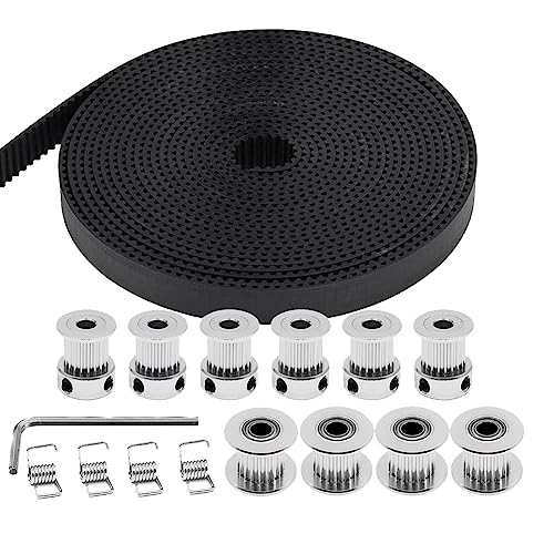 ZONTTR 5M -Zahnriemen, 10 mm Breite, 20 Zähne, 5 mm Bohrung, Zahnriemenrad + 20 Zahnbohrung, 5 mm Spannrolle, Spannfeder, Torsion, 3D-Drucker-Teile von ZONTTR