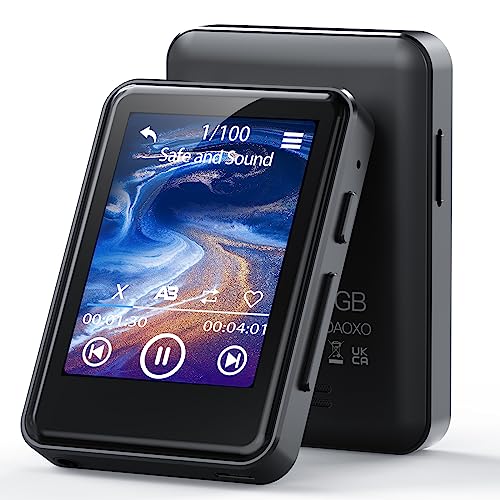 ZOOAOXO 128GB MP3 Player with Bluetooth 5.2, 2.4 Zoll Voller Touchscreen, Eingebauter Lautsprecher, HiFi-Klangqualität, E-Book, Wecker, FM Radio, Diktiergerät, Kopfhörer Enthalten von ZOOAOXO