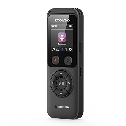 ZOOAOXO 64GB Digital Diktiergerät, Dictaphone mit Dual-Mikrofon, 3072 Kbps HD, A-B-Wiederholung, Aufzeichnungsüberwachung, Rauschreduzierung, Sprachaktivierungsaufzeichnung von ZOOAOXO