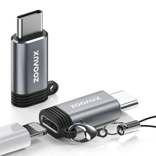2 Pack Lightning auf USB C Adapter für iPhone 15/16/16 Pro/16 Plus/Pro Max, iPad Pro, Samsung S25/S24, Adapter Lightning auf USB C für Laden und Datenübertragung, Nicht für Audio/OTG/Kopfhörer- Grau von ZOOAUX