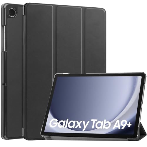ZOOMALL Hülle für Samsung Galaxy Tab A9 Plus 11 Zoll 2023 Modell (SM-X210/X216/X218), mit Auto Sleep Wake Slim Stand Hard Back Shell Protective Smart Cover, Schwarz von ZOOMALL