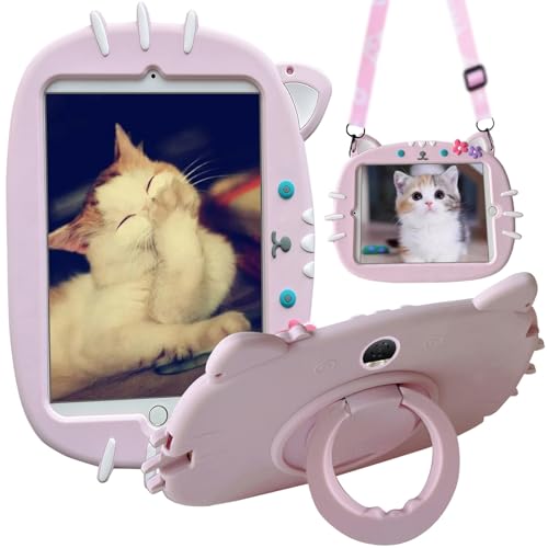 ZOOMALL Kinder-Schutzhülle Kompatibel mit Honor Pad 9 Tablet 12,1 Zoll (HEY2-W09) Stoßfest um 360 Grad Drehbar mit Schulterriemenabdeckung, Katze von ZOOMALL