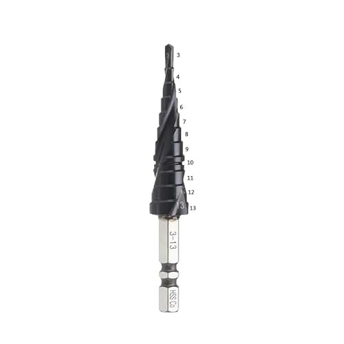 Bohrer-Set, 1 x M35 Stufenbohrer mit Kobaltbeschichtung, 1/4-Zoll-Sechskantschaft, Hochgeschwindigkeitsstahl, Lochöffner für Edelstahl (313 mm) von ZOOPH